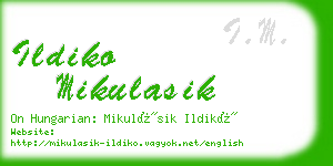 ildiko mikulasik business card